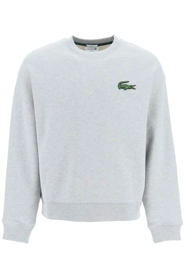 organic cotton sweatshirt with macro logo