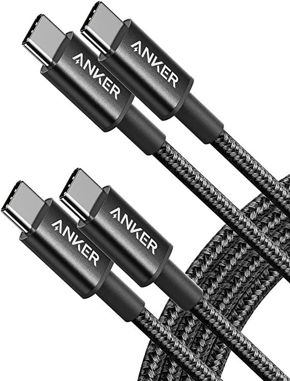 USB C Cable, Anker 2 Pack New Nylon USB C to USB C Cable (6ft 60W), PD Type C Charging Cable for MacBook Pro 2020, iPad Pro, iPad Air 4, Galaxy S20, Switch, Pixel, LG and Other USB C Charger