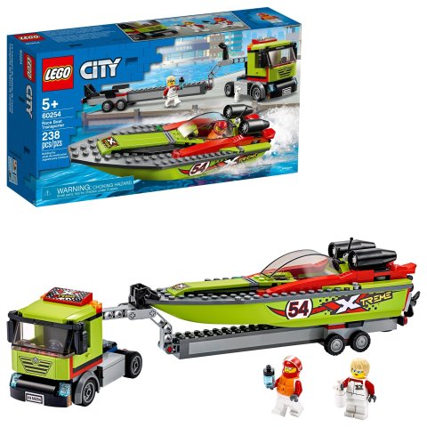 LegoCity Race Boat Transporter 60254 Building Set for Kids (238 Pieces)