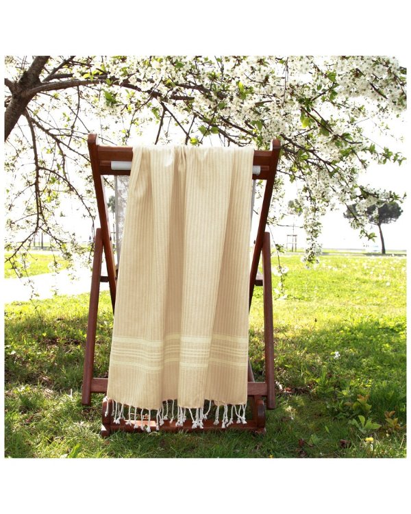 Linum Home Textiles Luxe Herringbone Pestemal Beach Towel