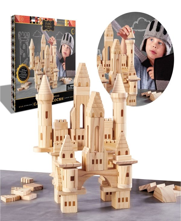 Medieval Knights and Princesses Wooden Castle Building Blocks, Created for Macy's