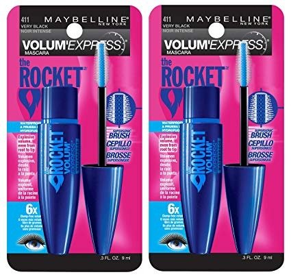 Volum' Express The Rocket Waterproof Mascara Makeup, Very Black, 2 Count