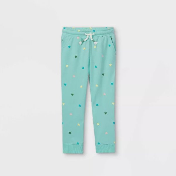 Toddler Girls&#39; French Terry Jogger Pants - Cat &#38; Jack&#8482; Teal 12M