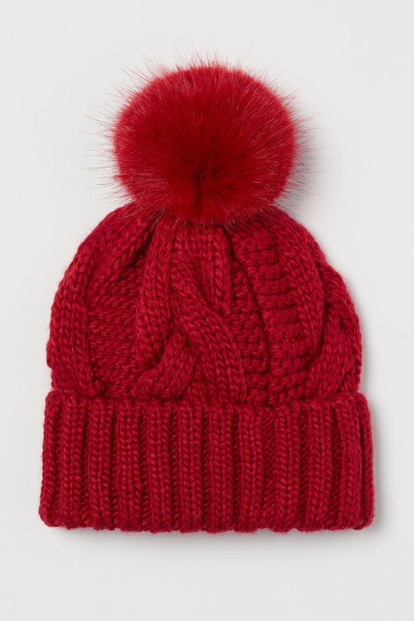 红色毛线帽