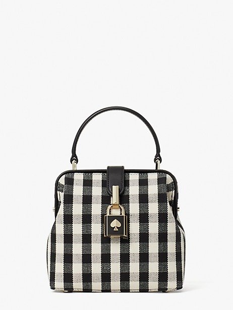 remedy gingham small top-handle bag