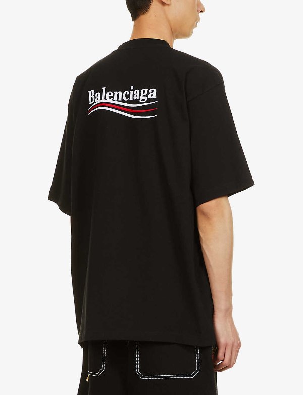 Logo-embroidered oversized cotton-jersey T-shirt