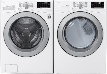 Front Load Smart WM3500CW 27" Washer with DLG3501W 27" Gas Dryer Laundry Pair in White