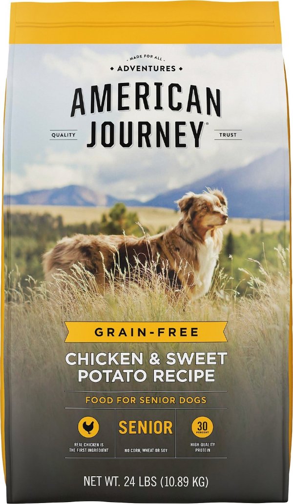 Chicken & Sweet Potato Recipe Grain-Free Senior Dry Dog Food, 24-lb bag - Chewy.com