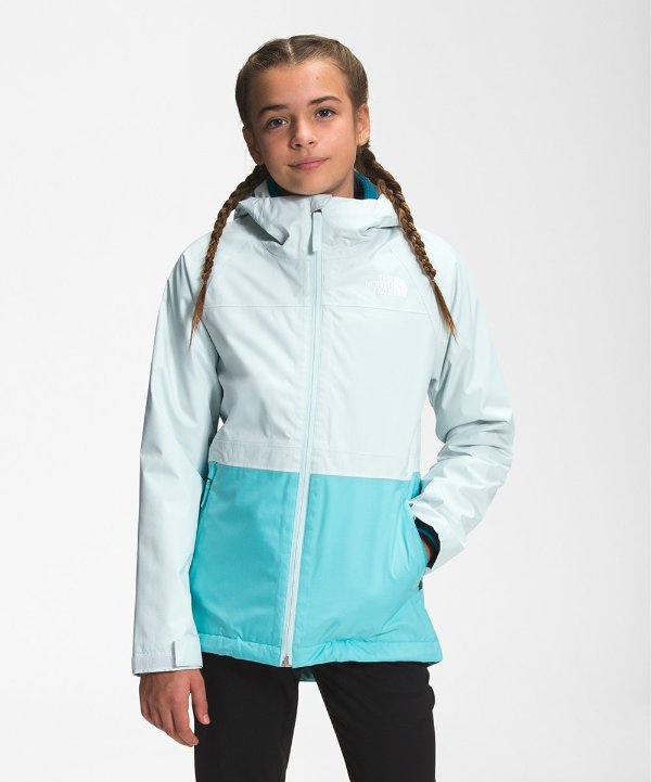 Ice Blue & Aqua Color Block Vortex TriClimate Jacket - Girls