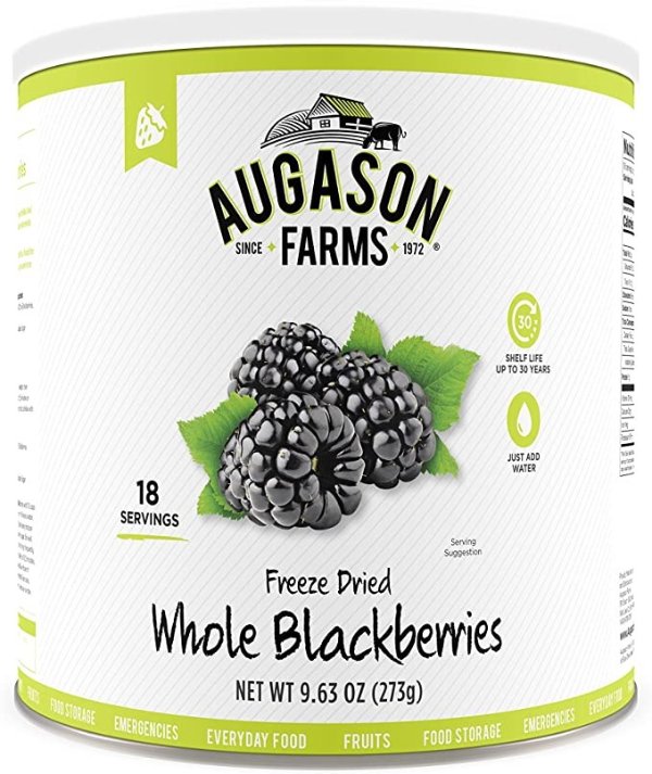 Freeze Dried Whole Blackberries 9.63 oz No. 10 Can
