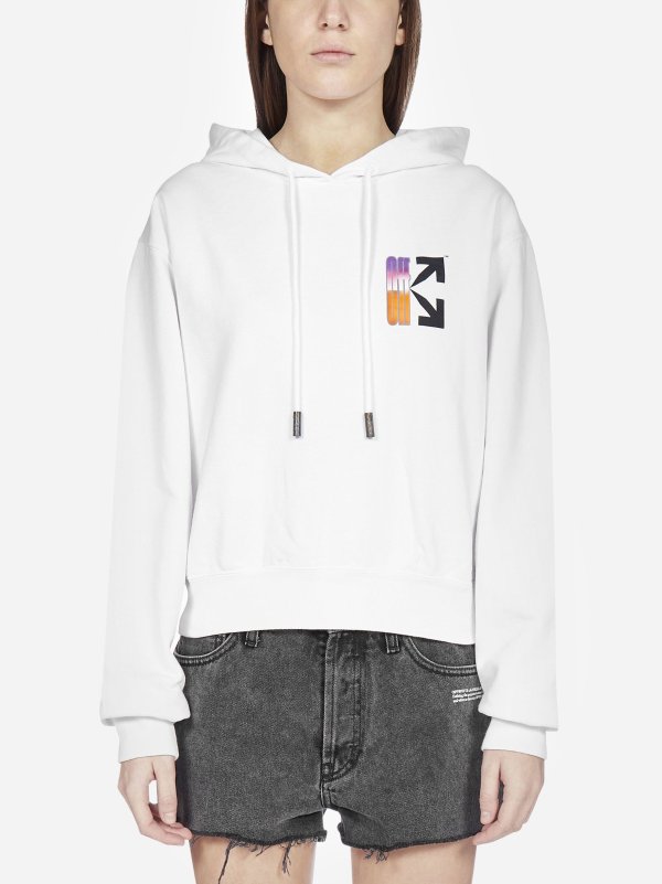 Gradient logo cotton hoodie