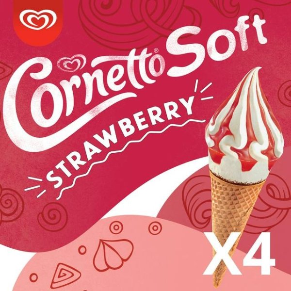 草莓甜筒冰淇淋 4份装