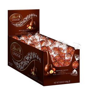 LINDOR Hazelnut Milk Chocolate Truffles, 120 Count Box