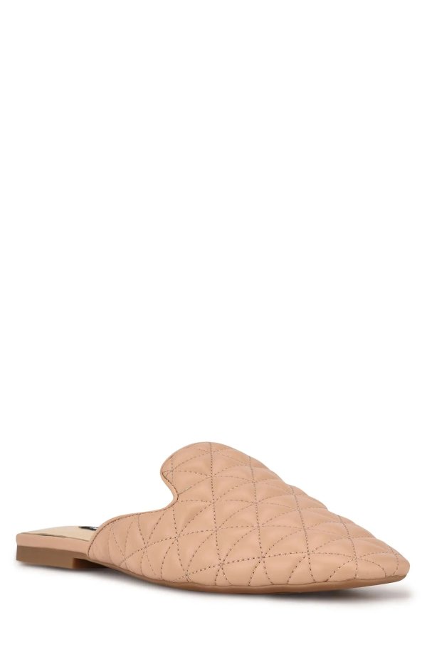 Dot Square Toe Quilted Mule