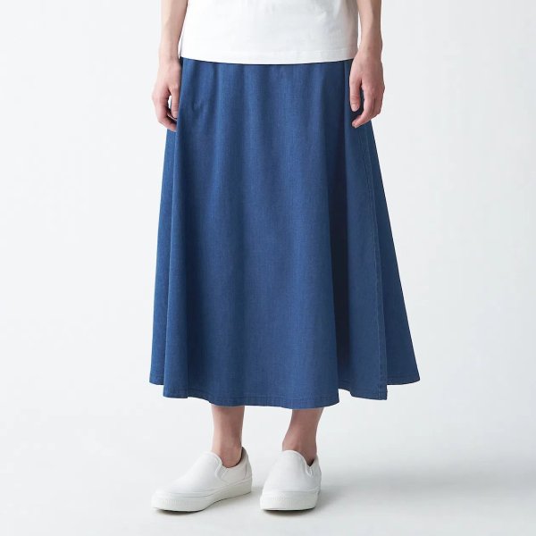 Stretch Light Oz Denim Flair Skirt - MUJI Online