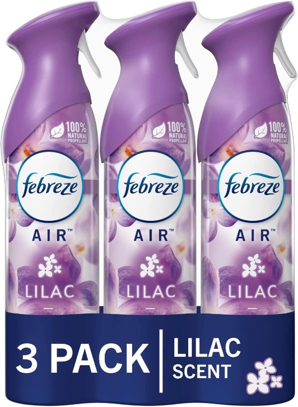Air Effects Odor-Fighting Air Freshener Lilac, 8.8 oz. Aerosol Can, Pack of 3