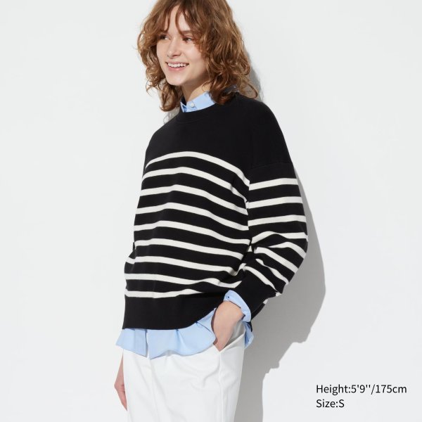 Smooth Cotton Relaxed Crew Neck Sweater | UNIQLO US
