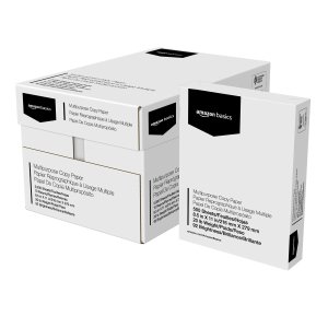 Amazon Basics Multipurpose Copy Printer Paper - White, 8.5 x 11 Inches, 8 Ream Case (4,000 Sheets)