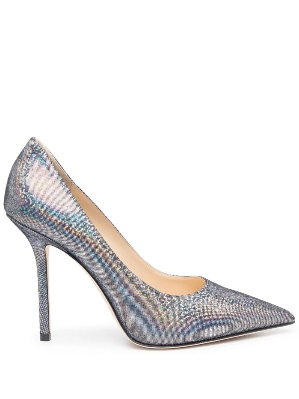 Love 100mm holographic-effect pumps