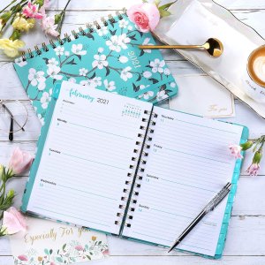 Tullofa 2021 Planner - Weekly & Monthly Planner with Tabs, 6.3" x 8.4"