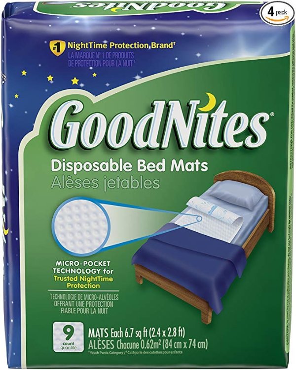 Disposable Bed Mats for Bedwetting, 36 Count