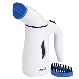 Aicok Clothes Steamer, Mini Travel Garment Steamer, Fabric Steamer, Portable and Fast, with Fabric Brush and Travel Pouch