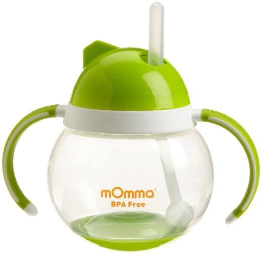 Lansinoh mOmma Straw Cup with Dual Handles, Green