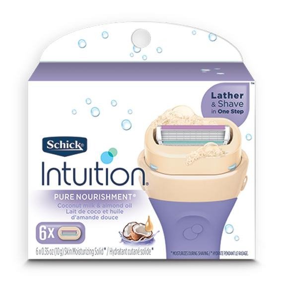 Intuition Pure Nourishment Moisturizing Razor Blade Refills for Women with Coconut Milk and Almond Oil - 6 Count