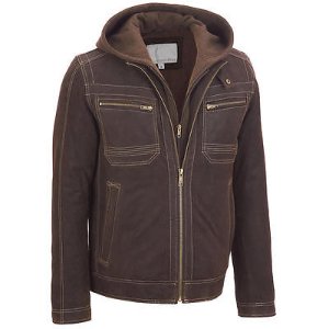 Wilsons Leather Men's Suede Hooded Jacket