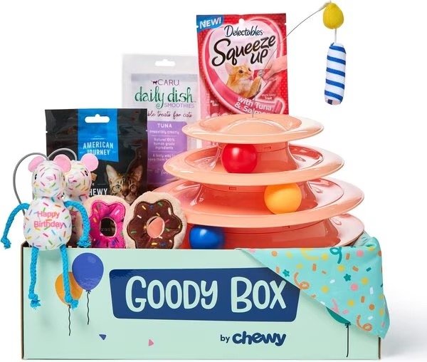 GOODY BOX Birthday Cat Toys, Treats & Collar - Chewy.com