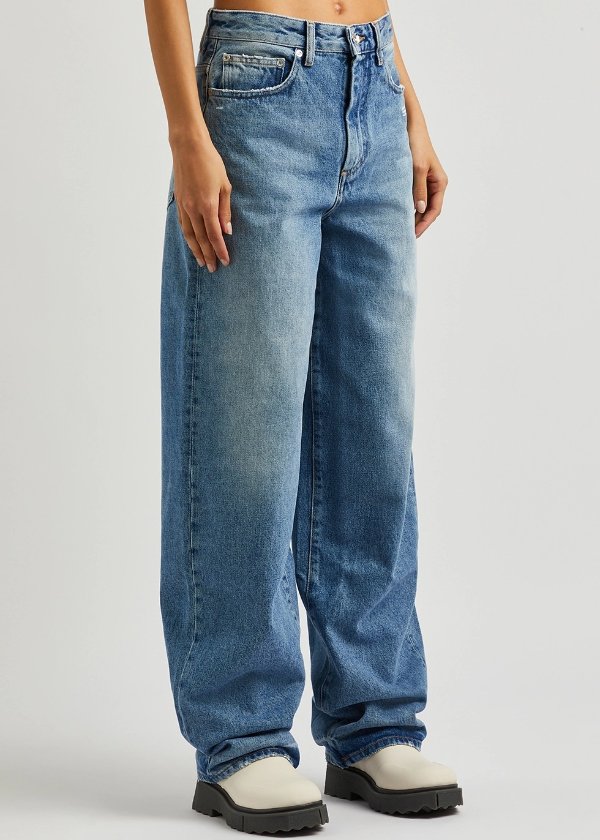 Corporate wide-leg jeans