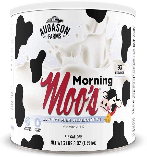 Augason Farms Morning Moo's 低脂牛奶粉1.59公斤装