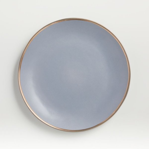 Addison Grey Gold Rim Dinner Plate + Reviews | Crate & Barrel