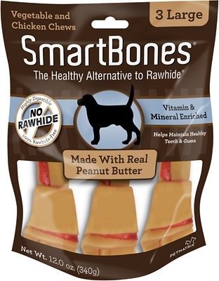 SMARTBONES Large Peanut Butter Chew Bones Dog Treats, 3 pack - Chewy.com