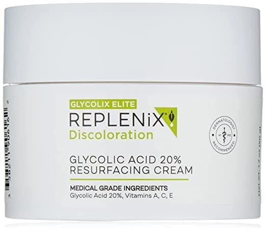- Glycolix Elite Glycolic Acid Resurfacing Cream - Vitamins C, Brightening, Dark Spot Corrector, Reduces Appearance of Pores, 1.7 oz.