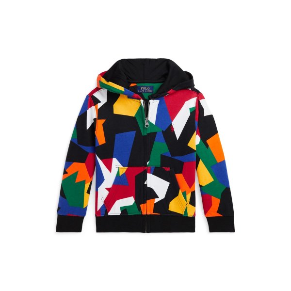 Abstract Double-Knit Full-Zip Hoodie
