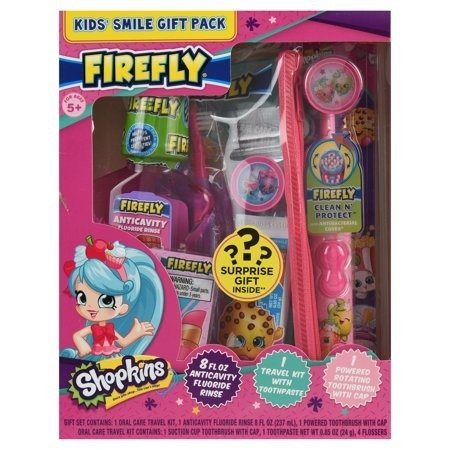 Shopkins Kids Toothbrushes, Toothpaste and Mouthwash Oral Care Holiday Gift Set
