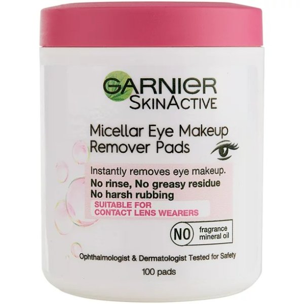 100 ct., Garnier SkinActive Micellar Eye Makeup Remover Cotton Pads