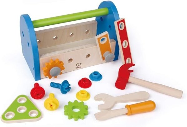 Fix It Kid's Wooden Tool Box and Accessory Play Set