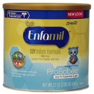 美赞臣Enfamil Prosobee 1段无乳糖防过敏豆奶粉, 22盎司装 (4罐)