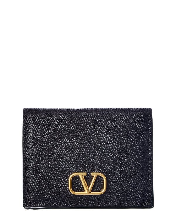VLogo Leather Card Case