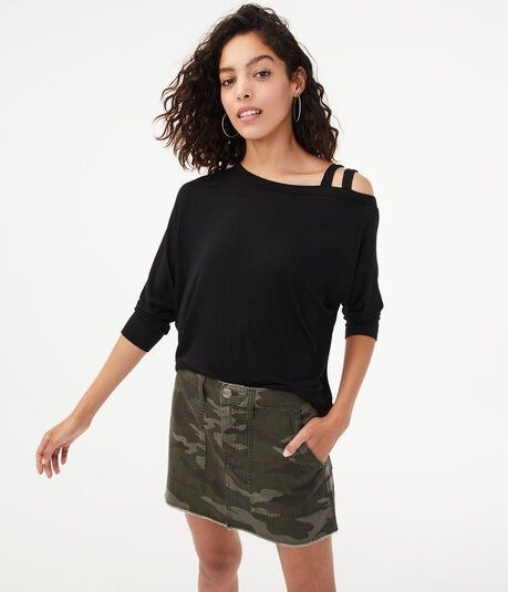 Seriously Soft Strappy Shoulder Dolman Top