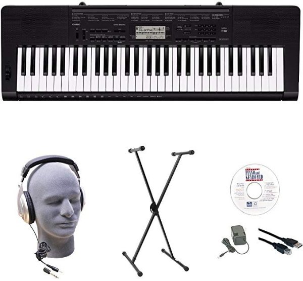 CTK-3500 EPA 61-Key Premium Keyboard Pack with Stand, Headphones, Power Supply, USB Cable & eMedia Instructional Software