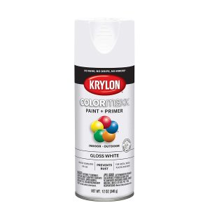 Krylon K05545007 COLORmaxx Spray Paint and Primer for Indoor/Outdoor Use, Gloss White