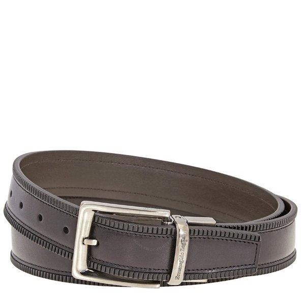 Men's Sartoria Black Leather Belt Size 110 Cm