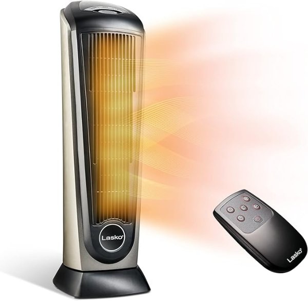 751320 Ceramic Tower Space Heater with Remote Control - Features Built-in Timer and Oscillation
