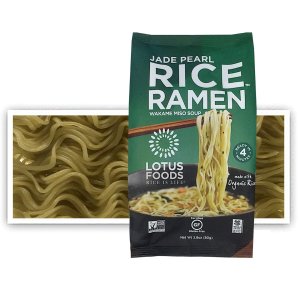 Lotus Foods Gourmet Jade Pearl Rice Ramen Noodles with Miso Soup 2.8 oz. Pack of 10