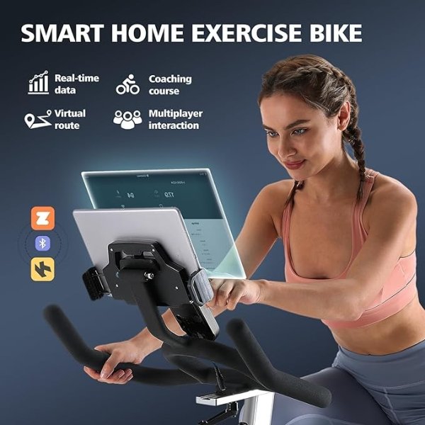 PRO Magnetic Exercise Bike with Bluetooth 350lbs Indoor Cycling Bike Stationary for Home Gym