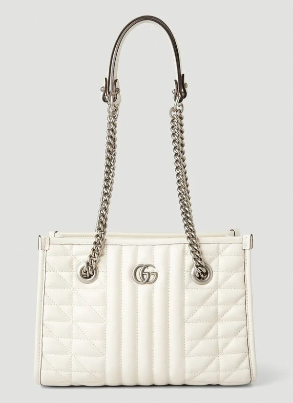 GG Marmont Quilted Medium Shoulder Bag in White
