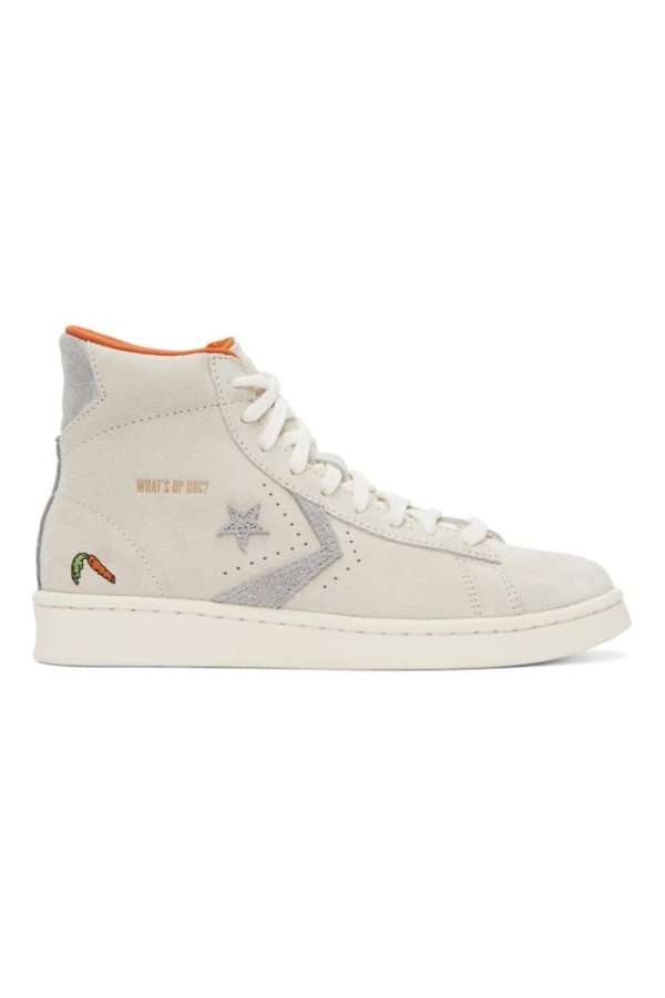 Grey & Off-White Looney Tunes Edition Pro Leather High Sneakers